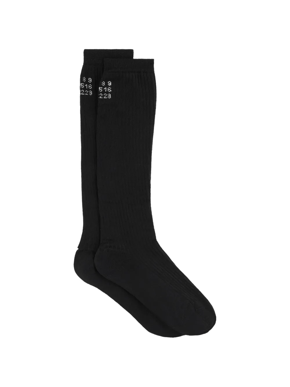 MM6 Maison Margiela Numeric Signature ribbed-knit socks - Nero
