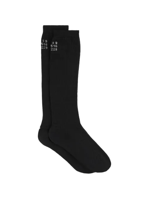 MM6 Maison Margiela calcetines tejidos de canalé Numeric Signature