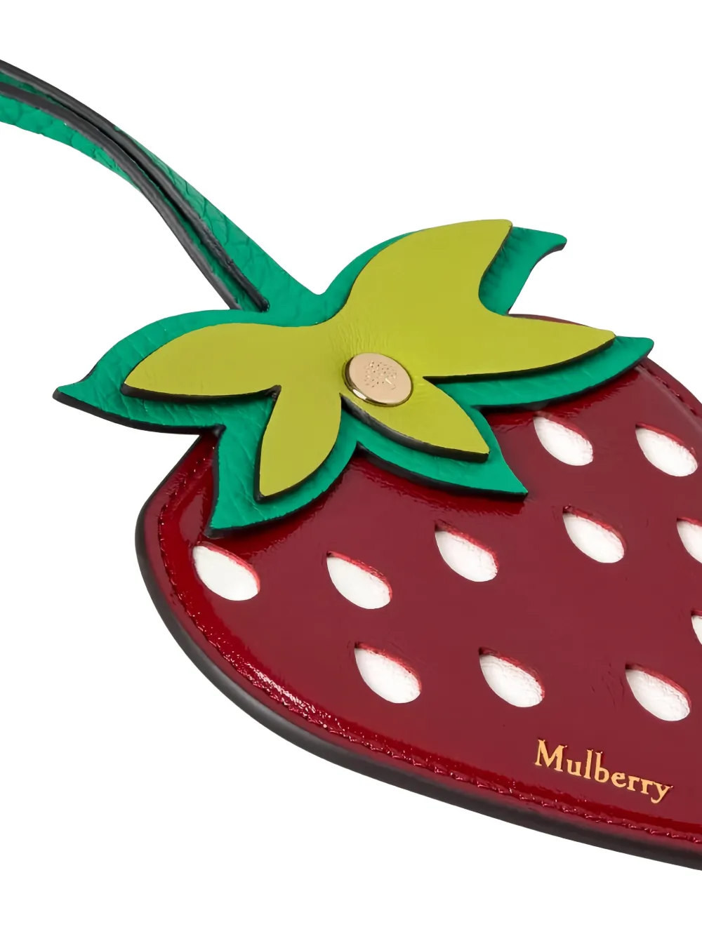 Mulberry British Summer leren tas bedel in aardbeivorm Rood