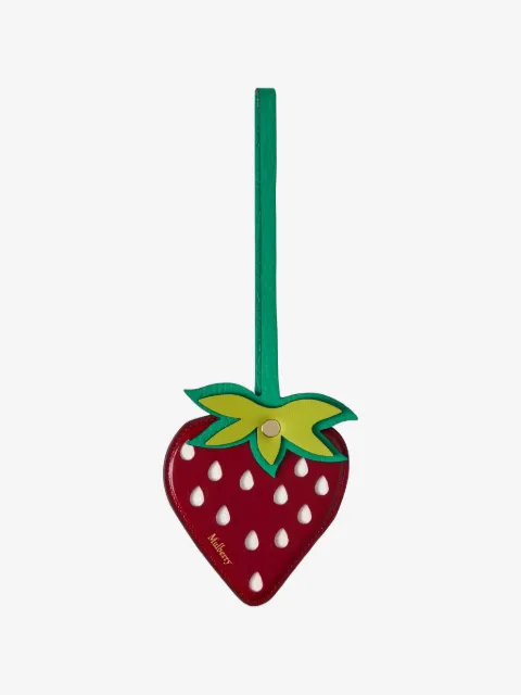 Mulberry British Summer strawberry-shape leather bag charm