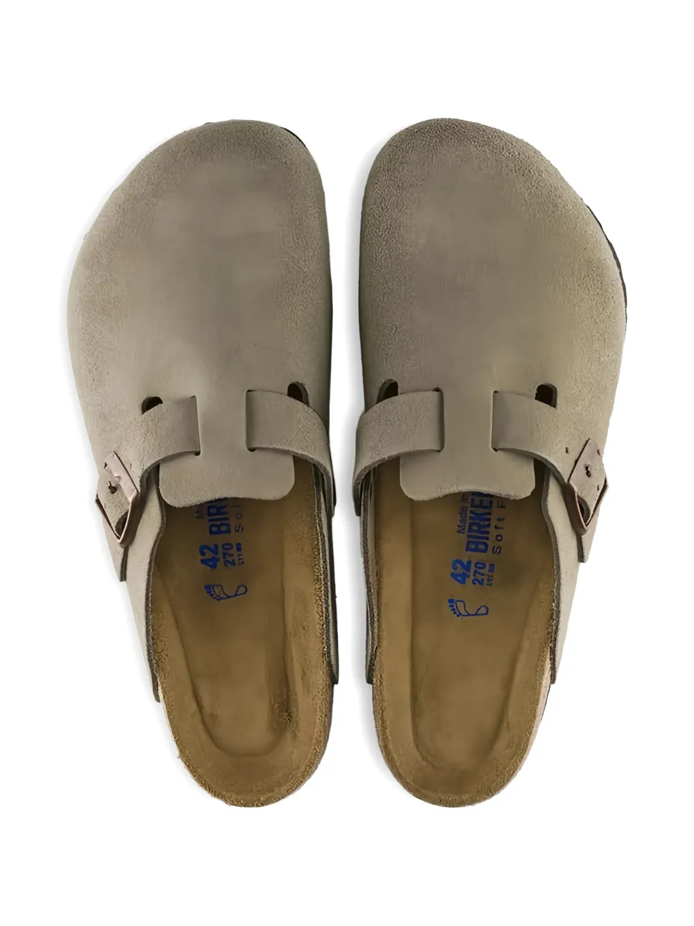 Birkenstock Boston suede mules Beige