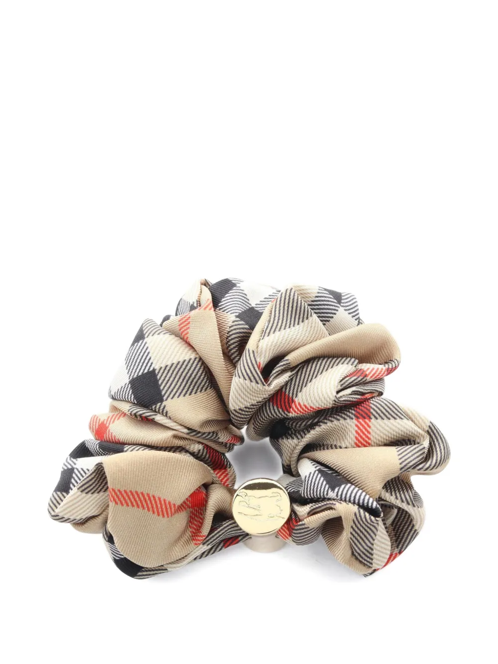 Burberry Pre-Owned check silk scrunchie - Toni neutri
