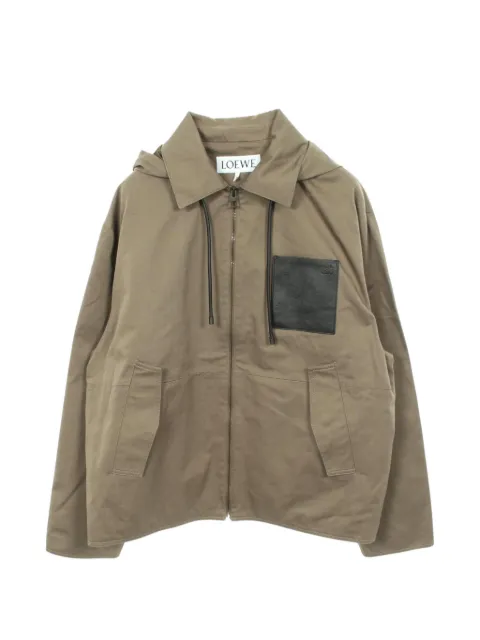 Loewe Pre-Owned 2010s leather-patch hoodie