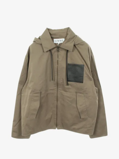 Loewe Pre-Owned hoodie con parche de piel 2010