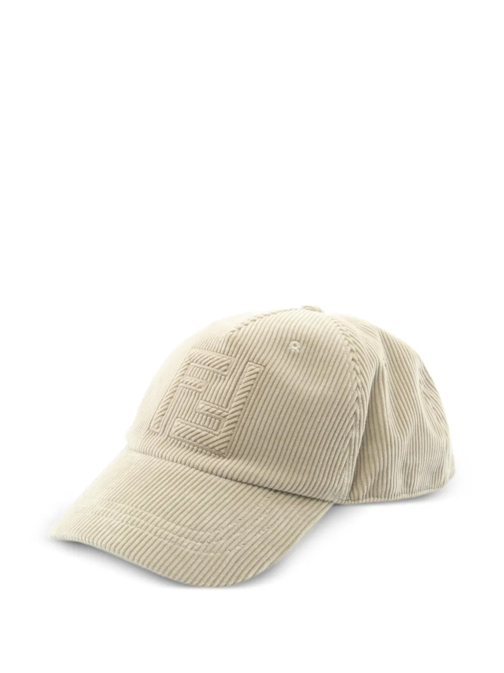 Fendi Pre-Owned 2010s FF logo corduroy cap - Toni neutri