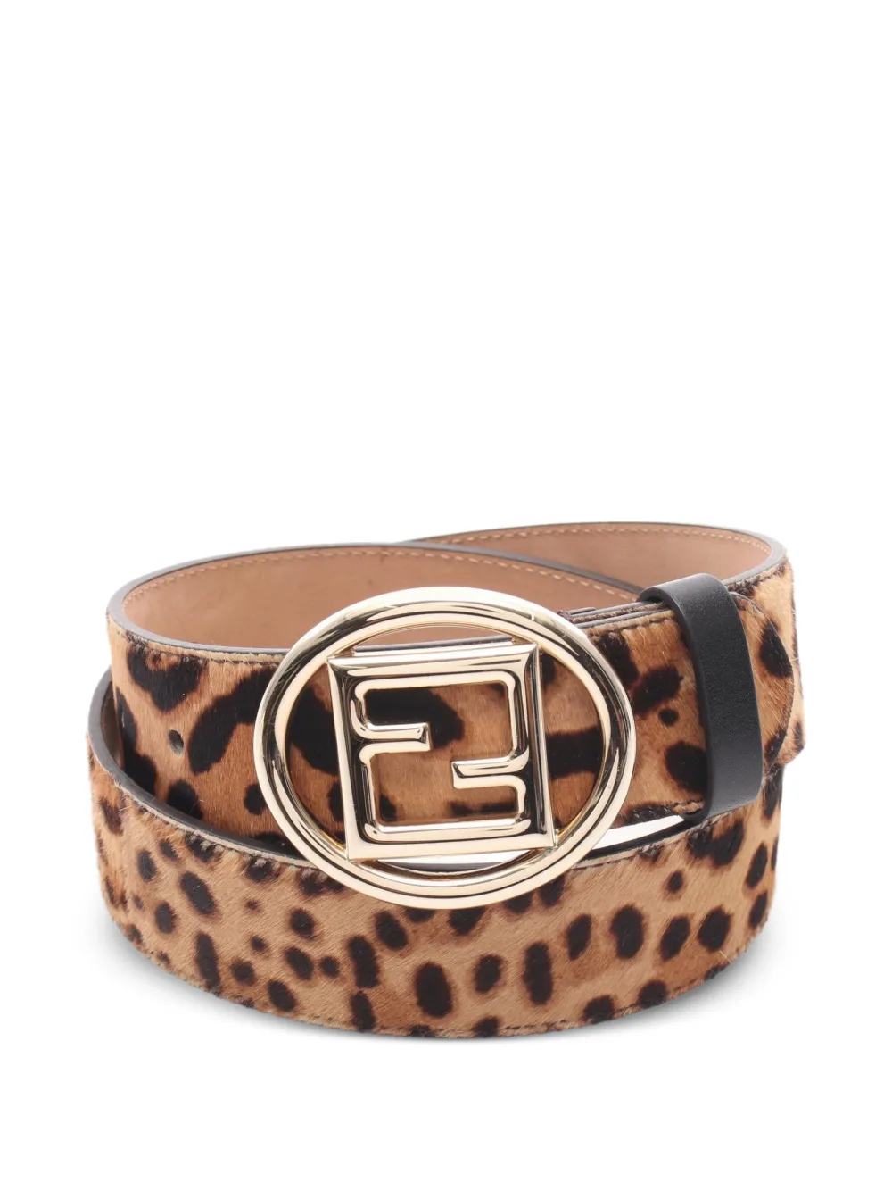 Fendi Pre-Owned 2000s FF logo leopard-print belt - Toni neutri