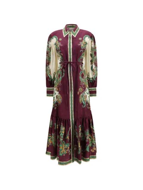 ALEMAIS Ruthie flower-motif silk-blend maxi shirt dress