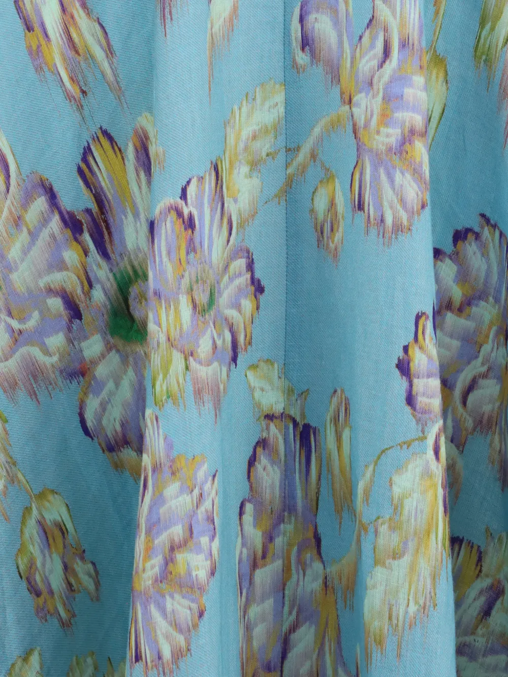 ALEMAIS Jerry linnen midi-jurk met bloemen-print Blauw