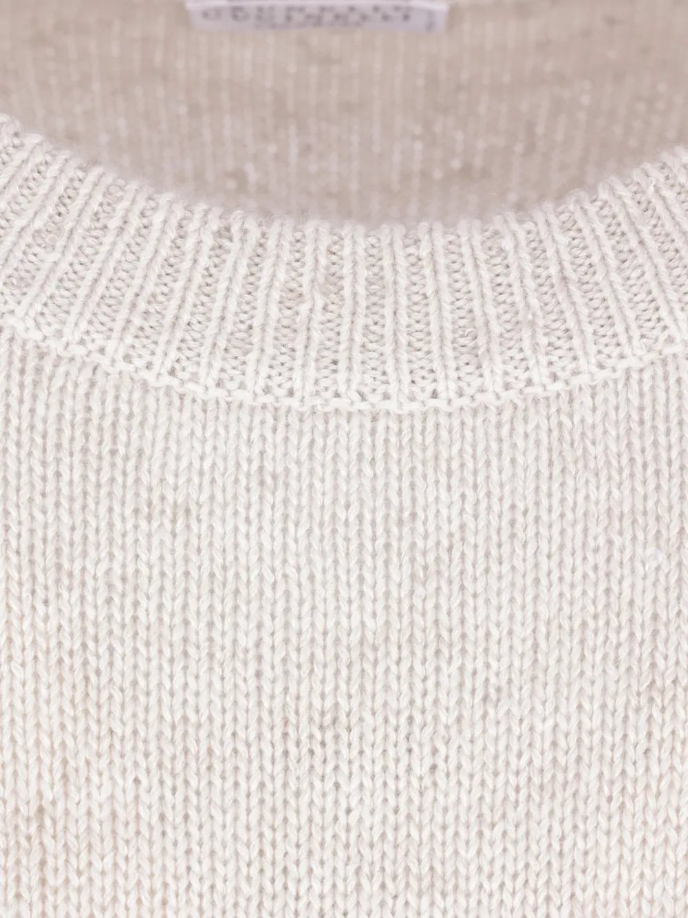 Brunello Cucinelli Trui verfraaid met pailletten en verlaagde schouders Beige