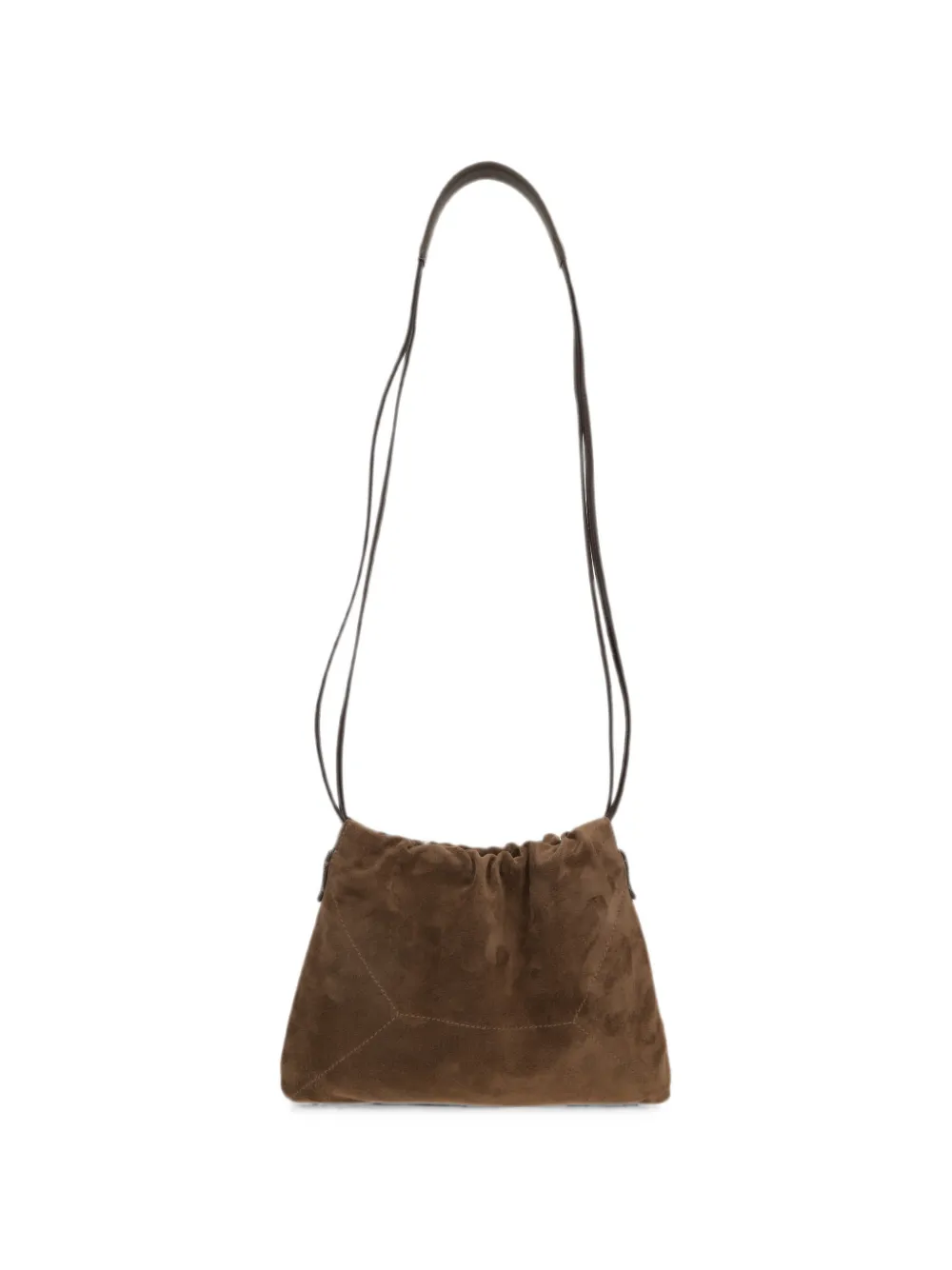  Brunello Cucinelli Suede Drawstring Shoulder Bag - Marrón 