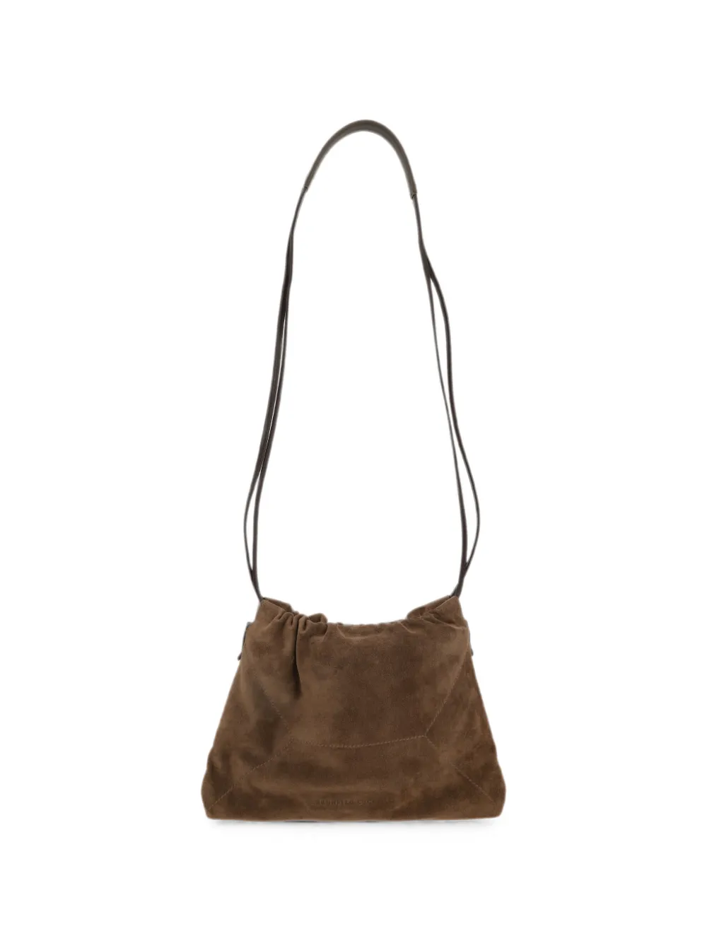 Brunello Cucinelli suede drawstring shoulder bag - Marrone