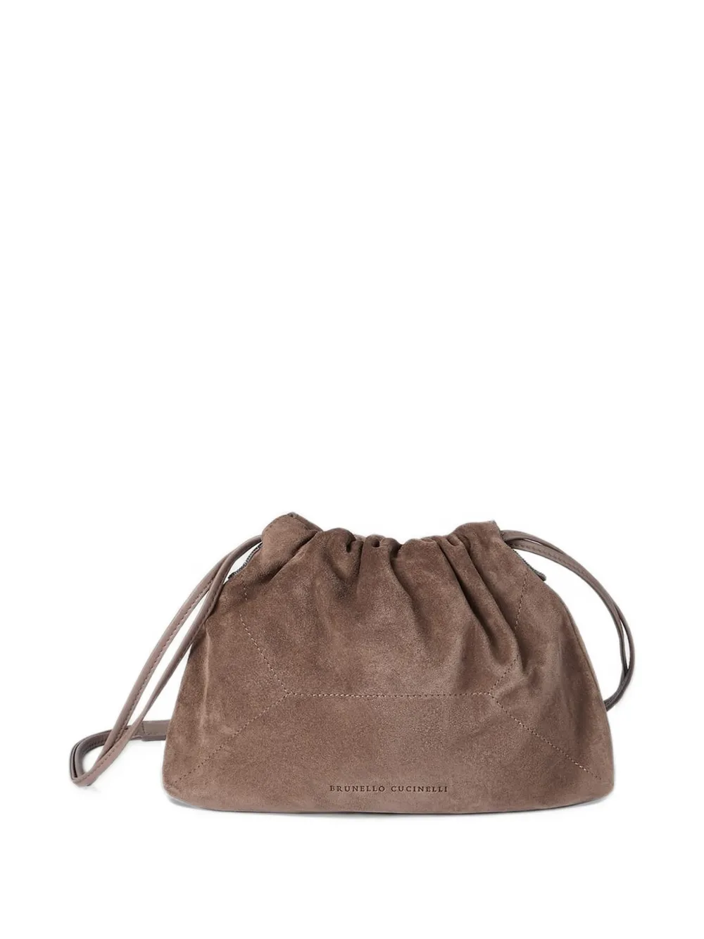 Brunello Cucinelli suede drawstring shoulder bag - Marrone