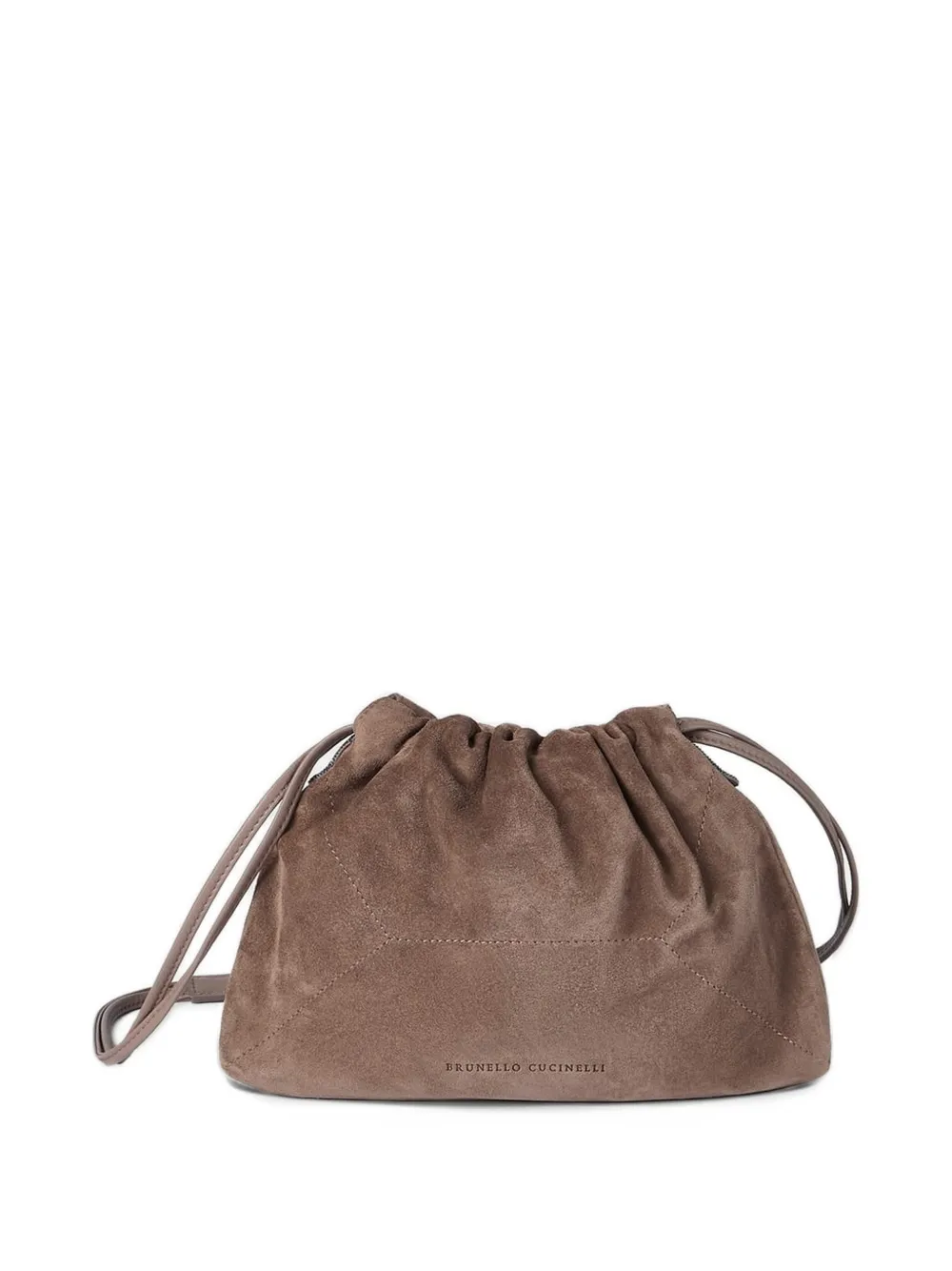 Brunello Cucinelli suede drawstring shoulder bag - Marrone
