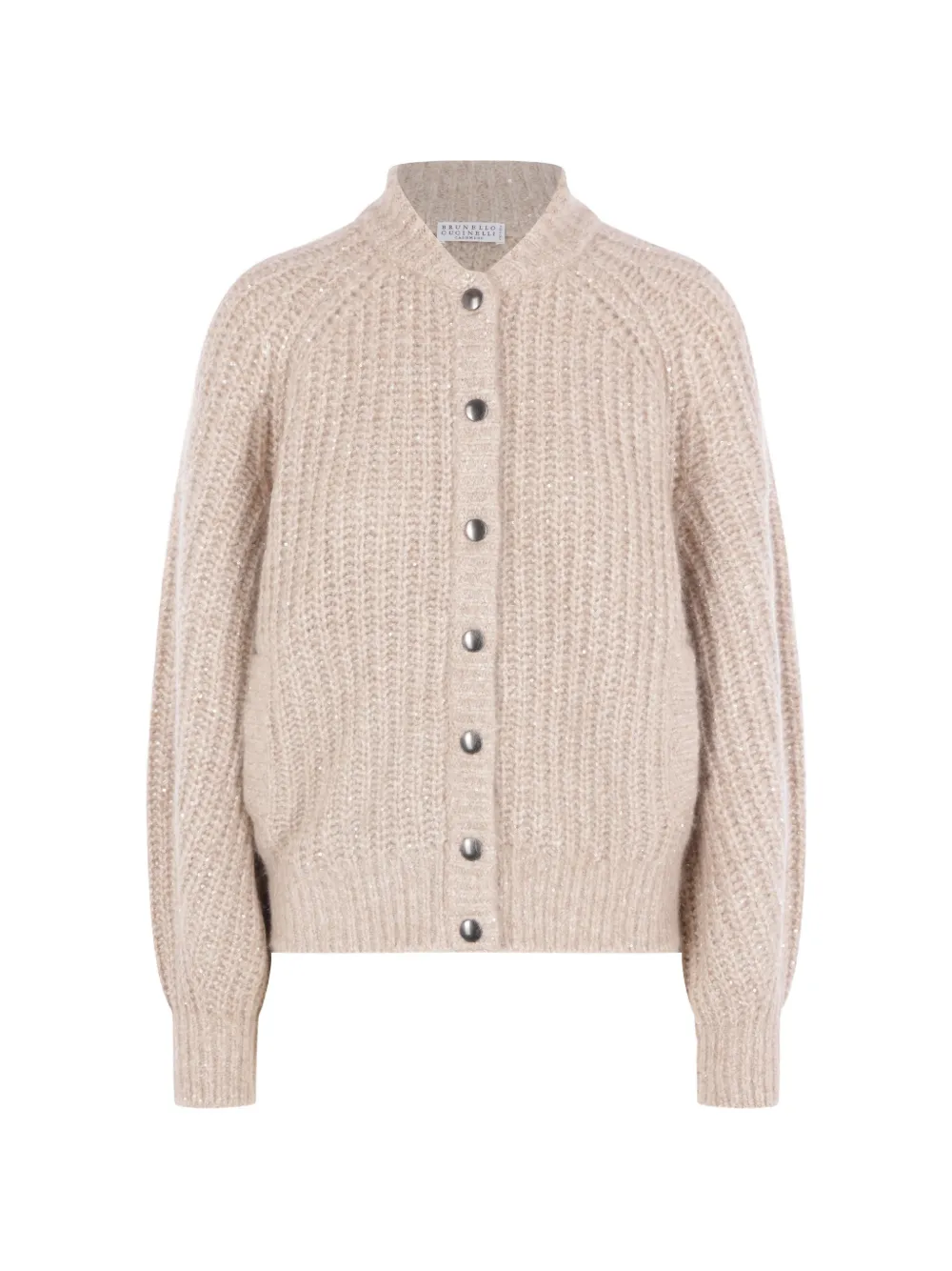Brunello Cucinelli sequin-embellished ribbed cardigan - Nude