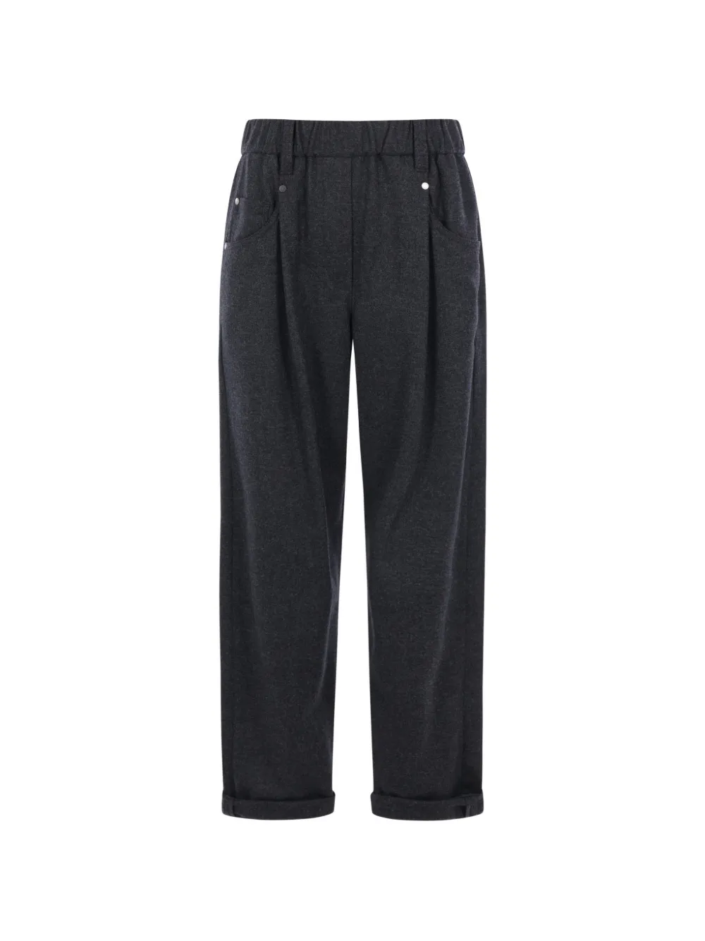 Brunello Cucinelli Monili-detail pleated-front trousers - Grey