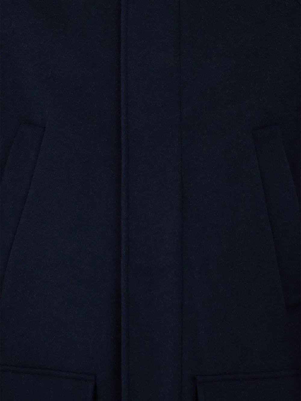 Brunello Cucinelli hooded concealed-fastening coat Blauw