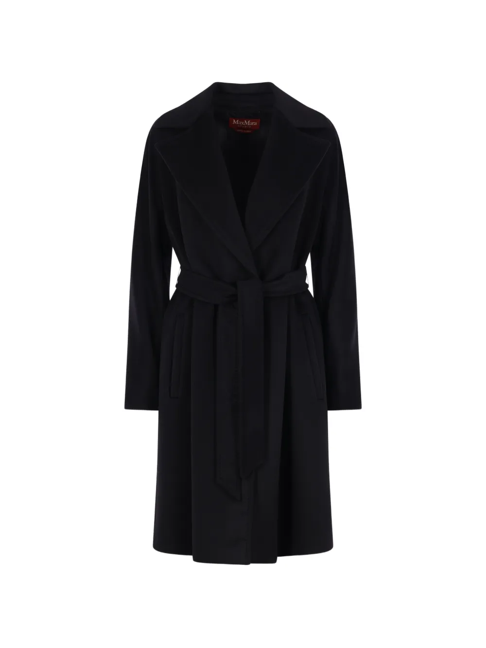 Max Mara belted notch-lapel coat - Black