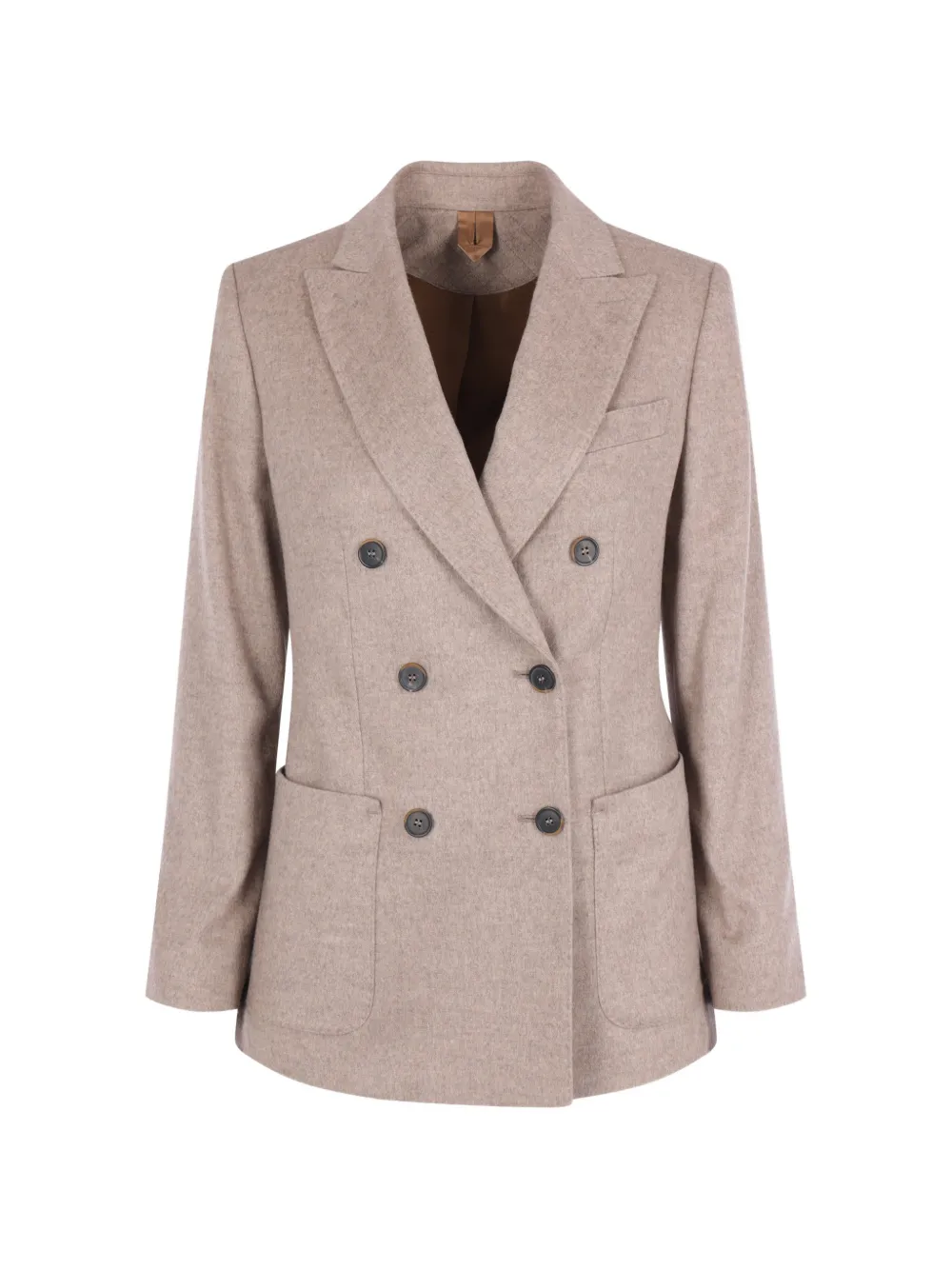 Max Mara double-breasted peak-lapels blazer - Toni neutri