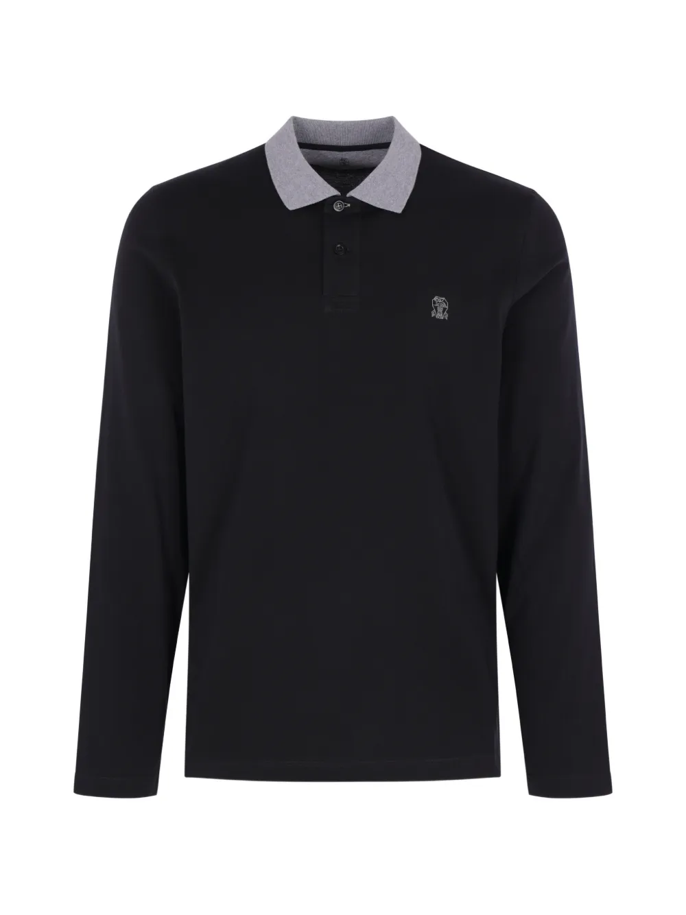 Brunello Cucinelli long-sleeve polo shirt - Nero
