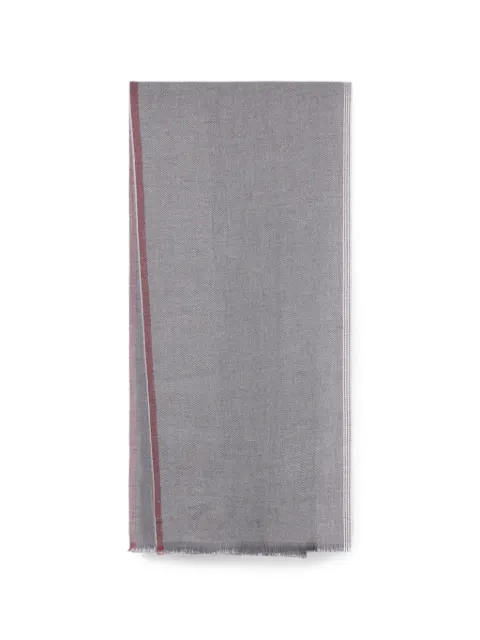 Brunello Cucinelli diagonal-weave fringed scarf