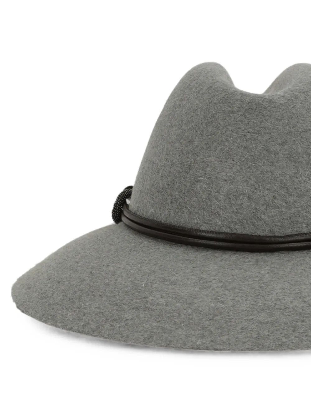 Brunello Cucinelli Fedora hoed met Monili-detail Grijs