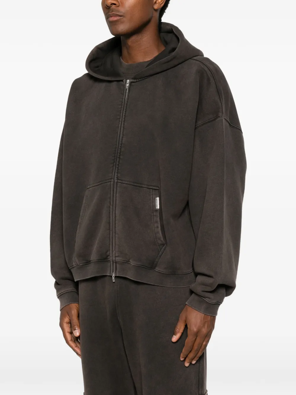 Represent Initial katoenen hoodie met rits Bruin