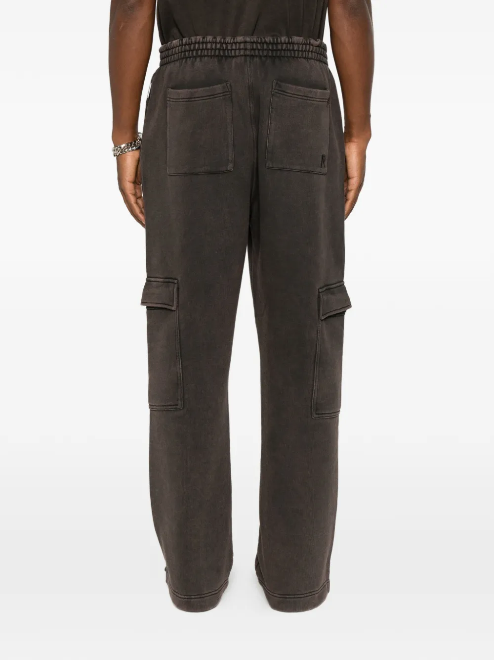 Represent Initial katoenen cargo trainingsbroek met logoplakkaat Bruin