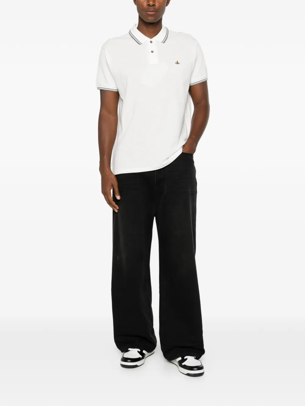 Vivienne Westwood Katoenen poloshirt met geborduurd detail Wit