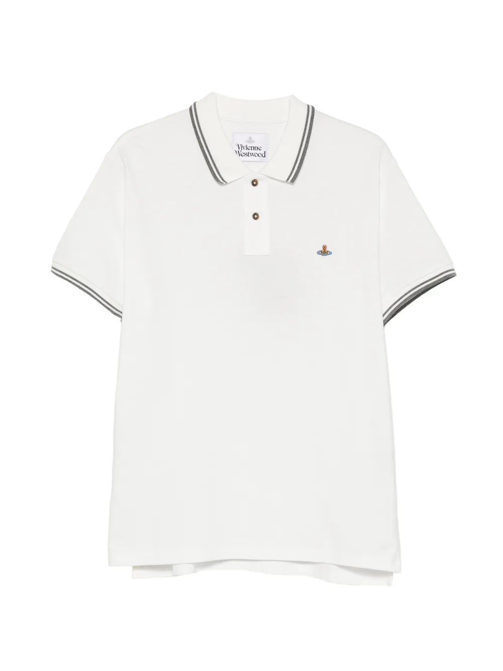 Vivienne Westwood Classic embroidered-detail cotton polo shirt - Bianco