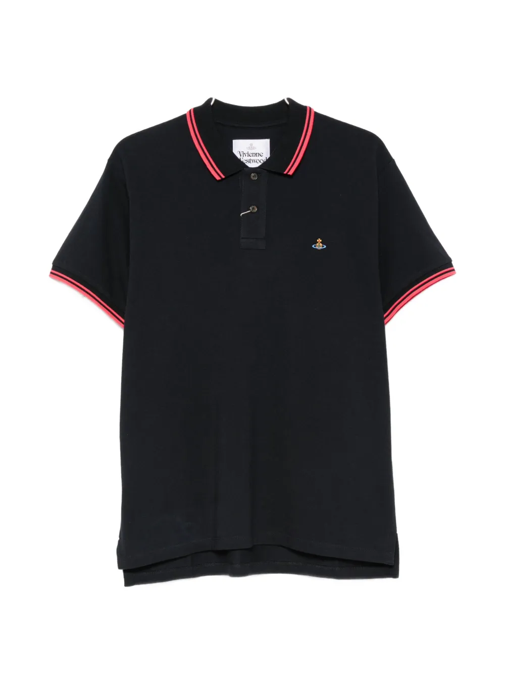 Vivienne Westwood Classic embroidered-detail cotton polo shirt - Blu