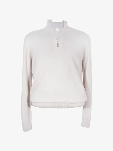 Eleventy quarter-zip ribbed-trim sweater