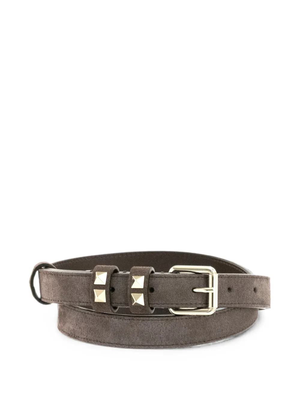 Valentino Garavani Rockstud Gürtel aus Wildleder - Braun