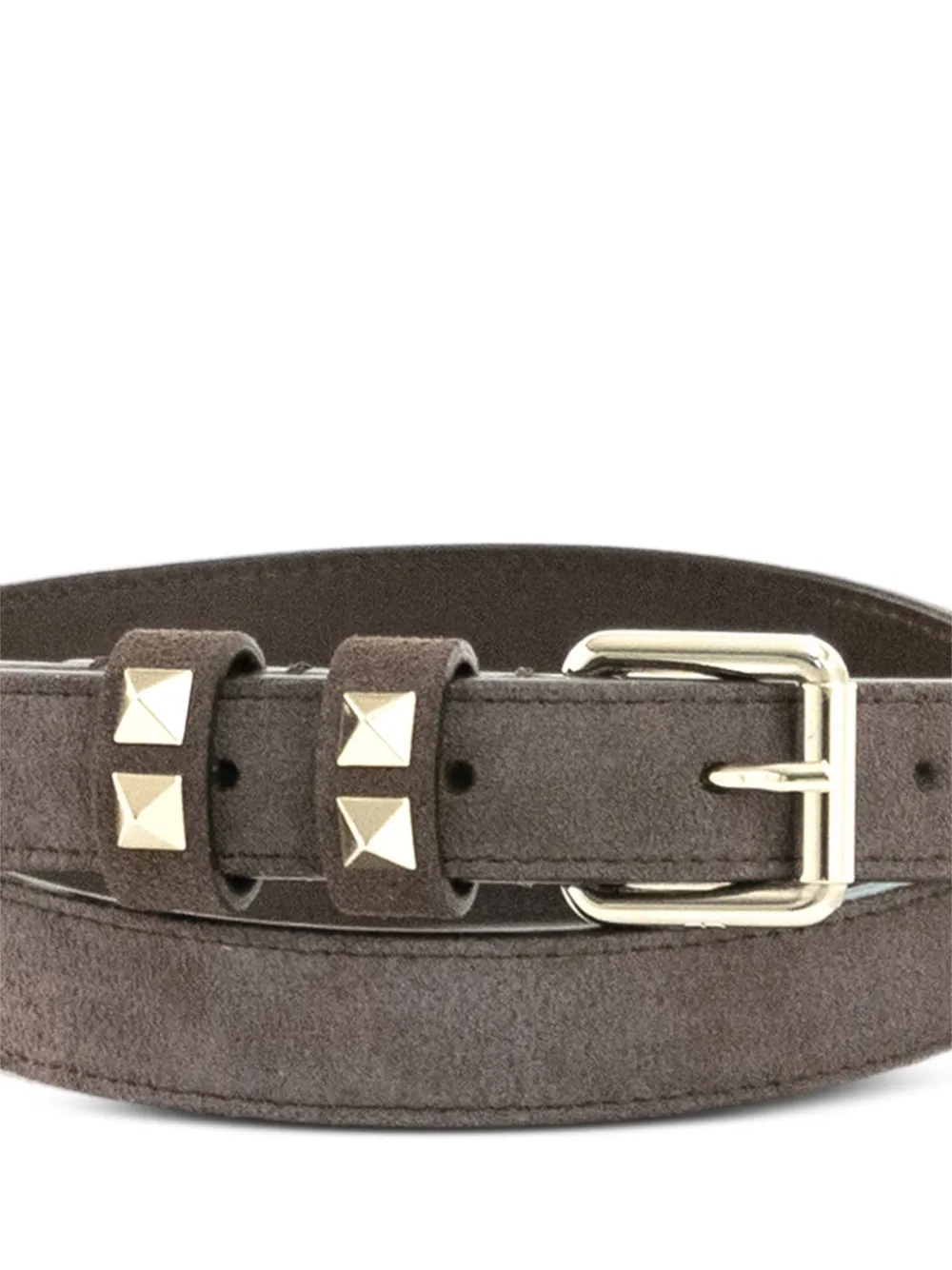 Valentino Garavani Rockstud suède riem Bruin