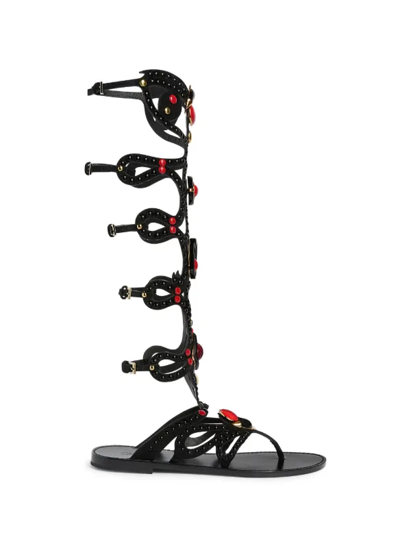 Pucci Black Embellished Gladiator Sandals