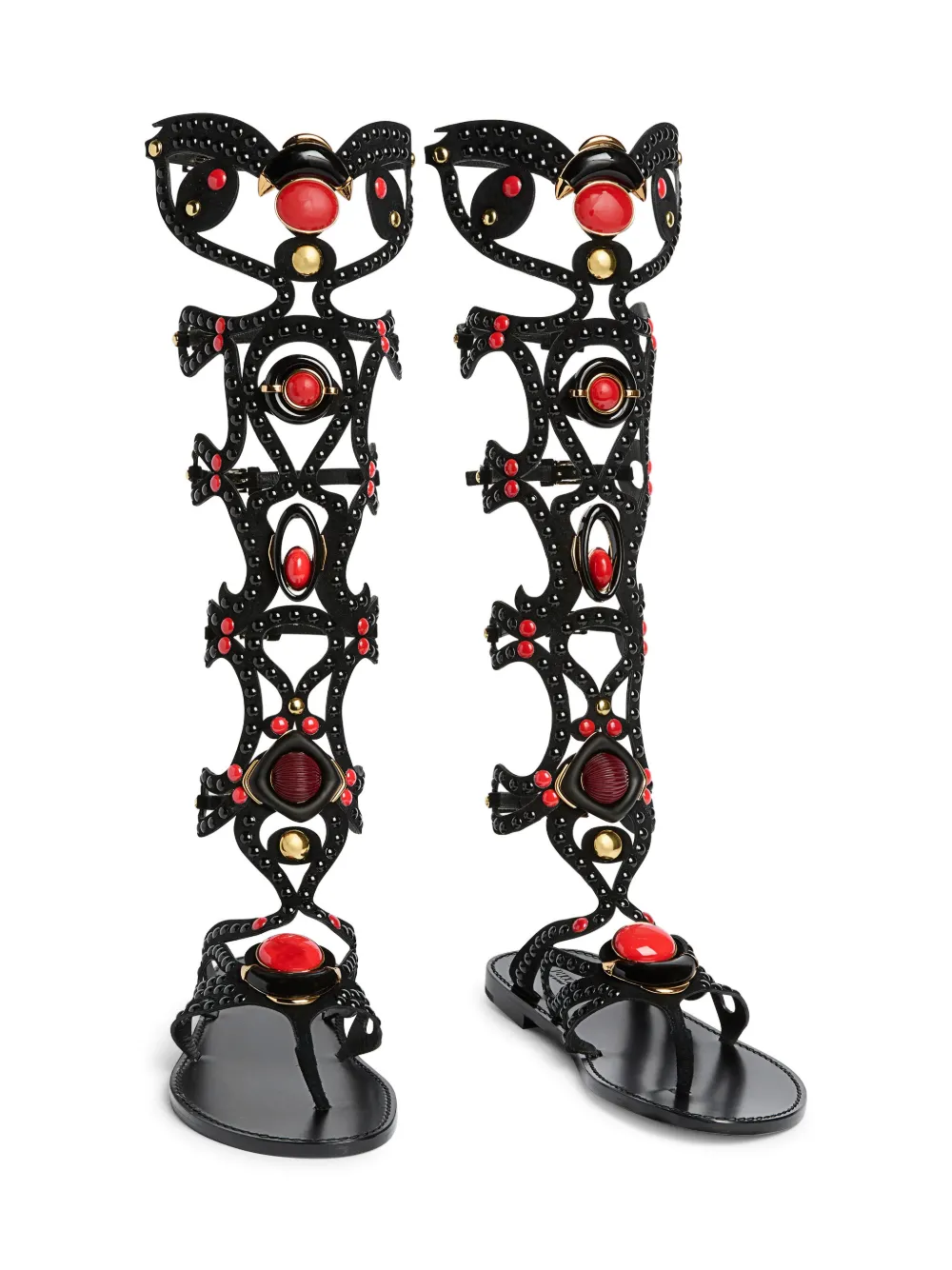 PUCCI Black Embellished Gladiator Sandals, view 2
