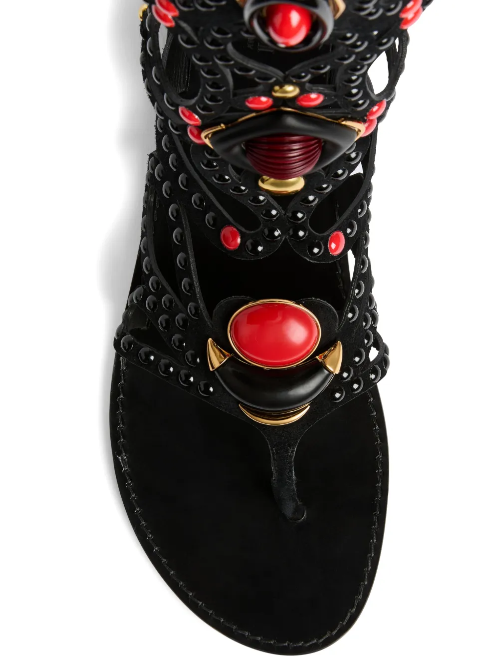 PUCCI Black Embellished Gladiator Sandals, view 4