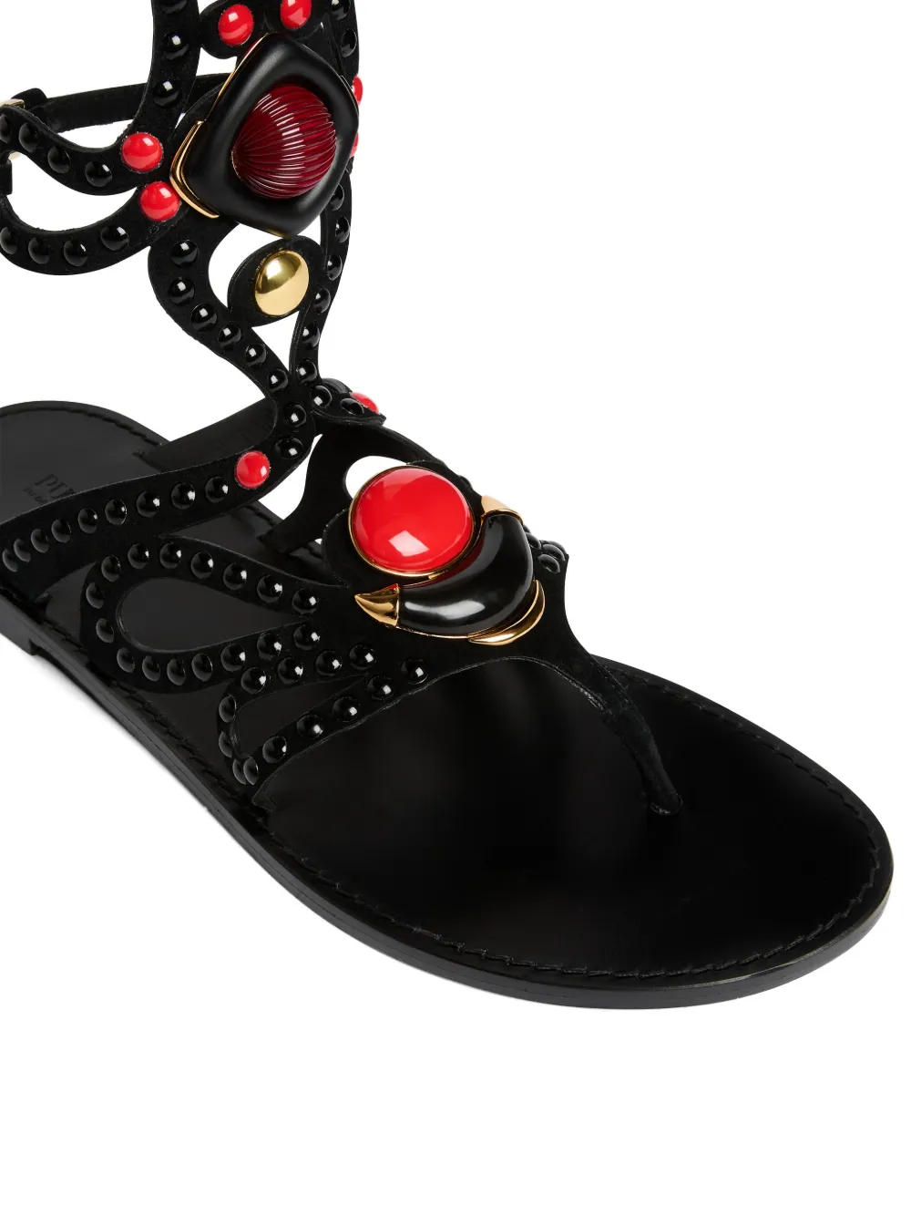 PUCCI Black Embellished Gladiator Sandals, view 3
