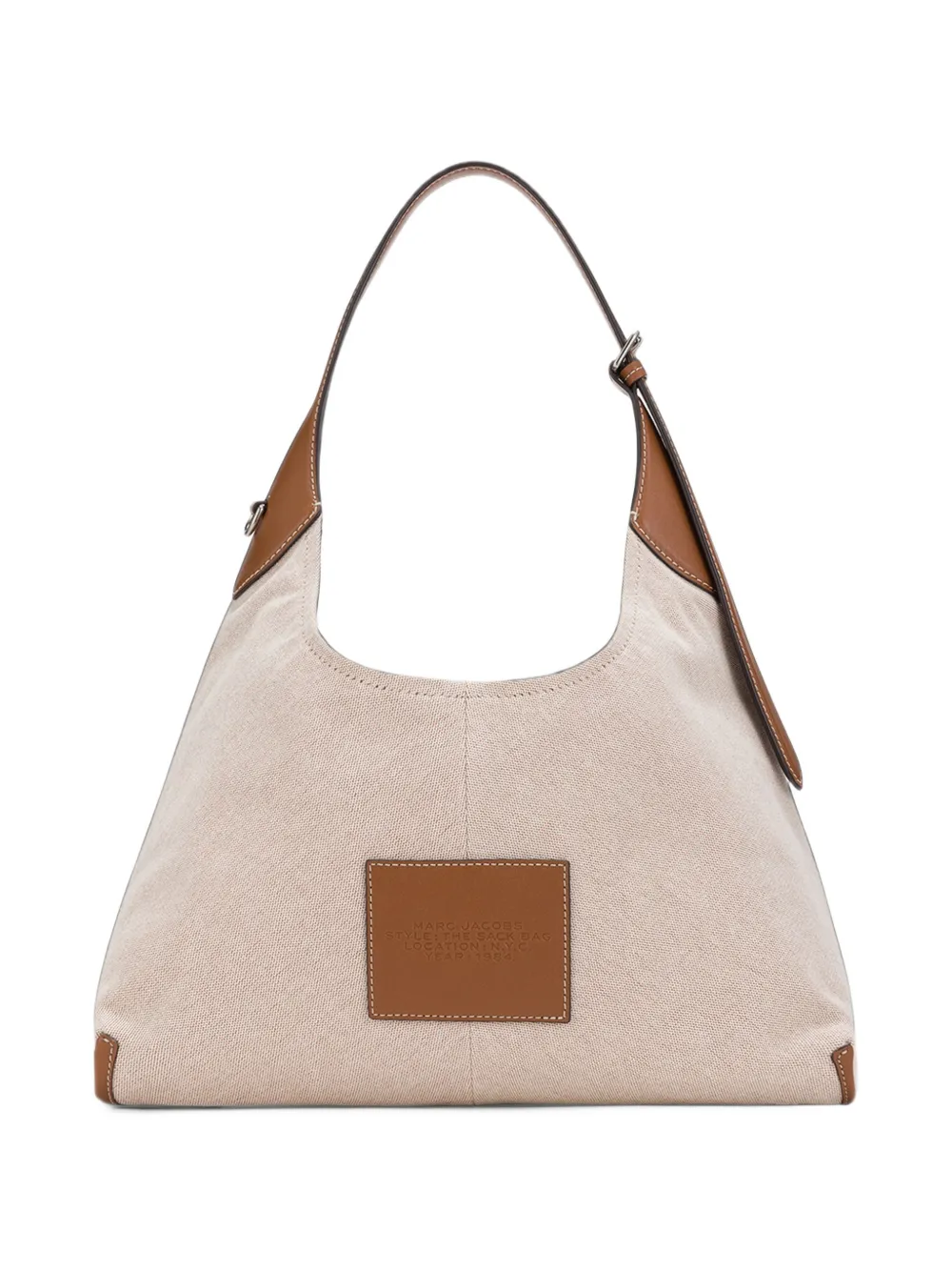 Marc Jacobs The leather-trim canvas belted sack bag Beige