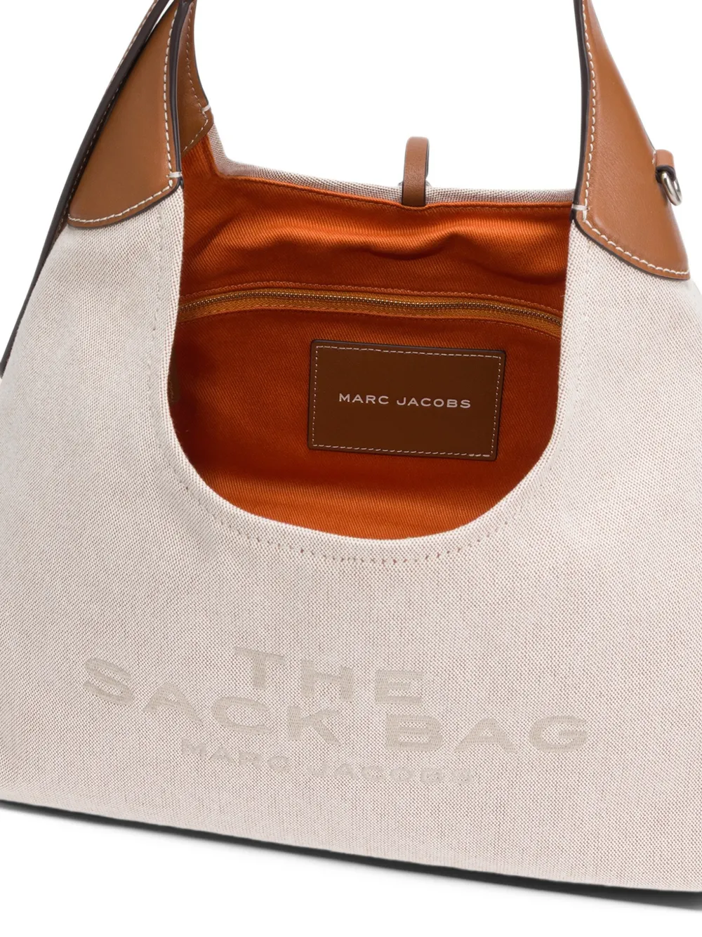 Marc Jacobs The leather-trim canvas belted sack bag Beige
