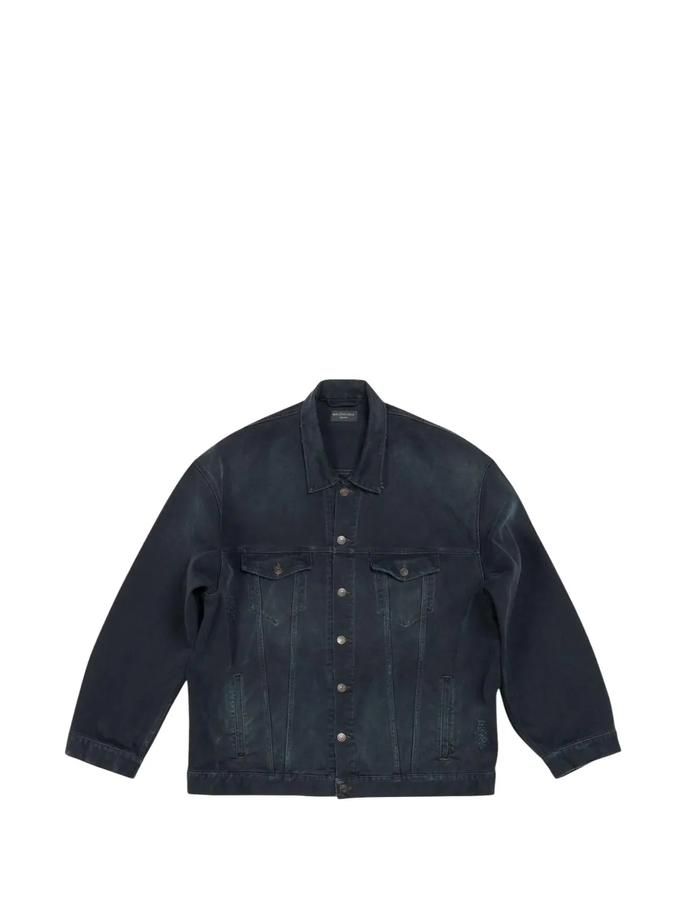 Balenciaga Icon logo-print denim jacket - Grigio