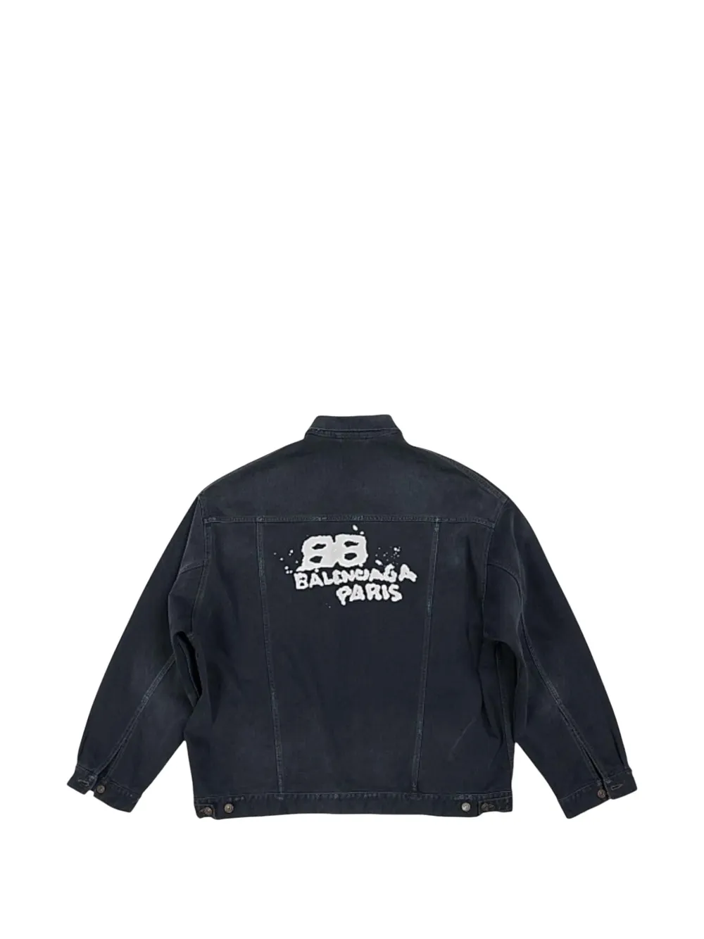 Balenciaga Icon logoprinten denim jack Grijs