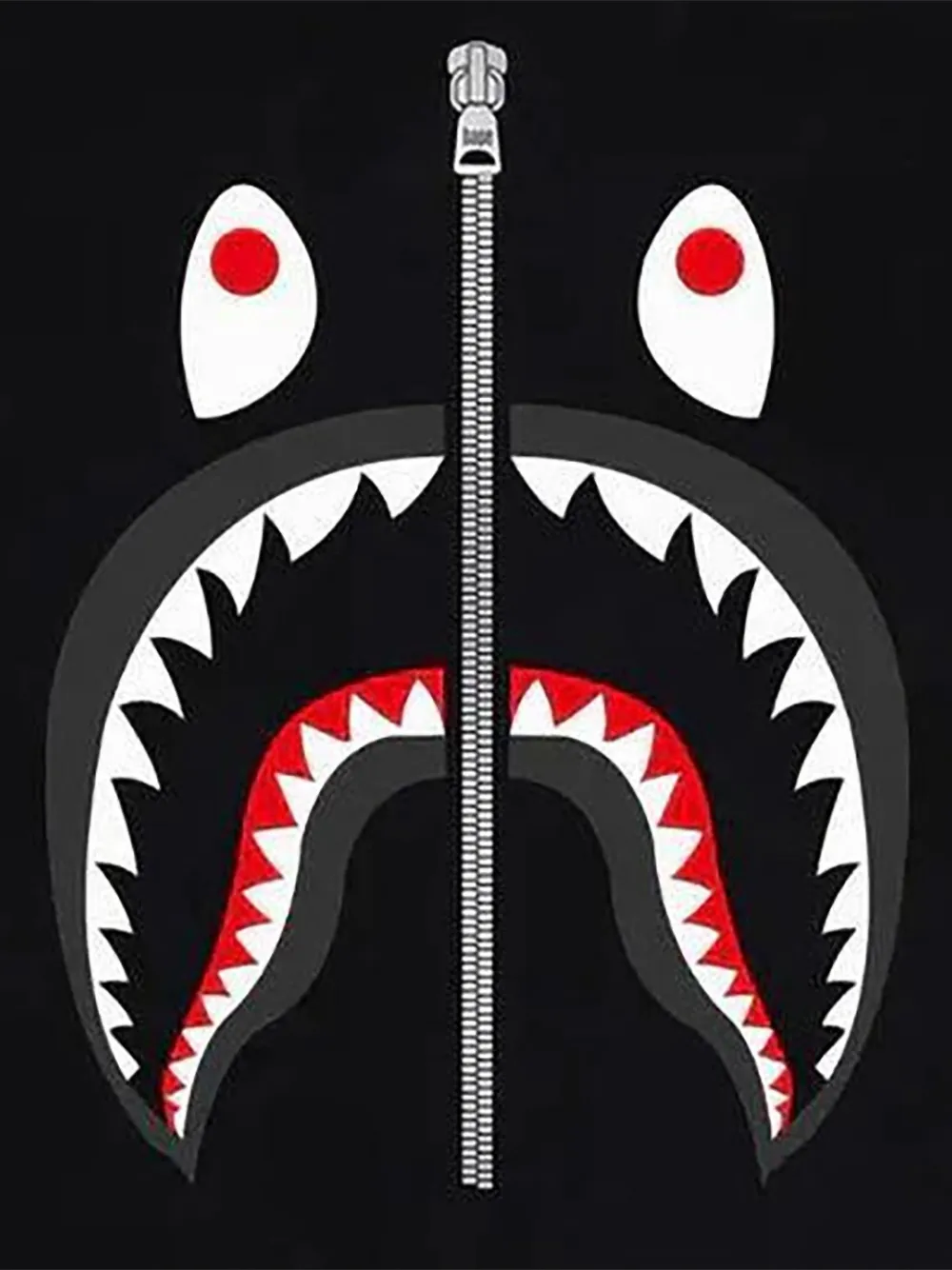 A BATHING APE T-shirt met haaiprint Zwart