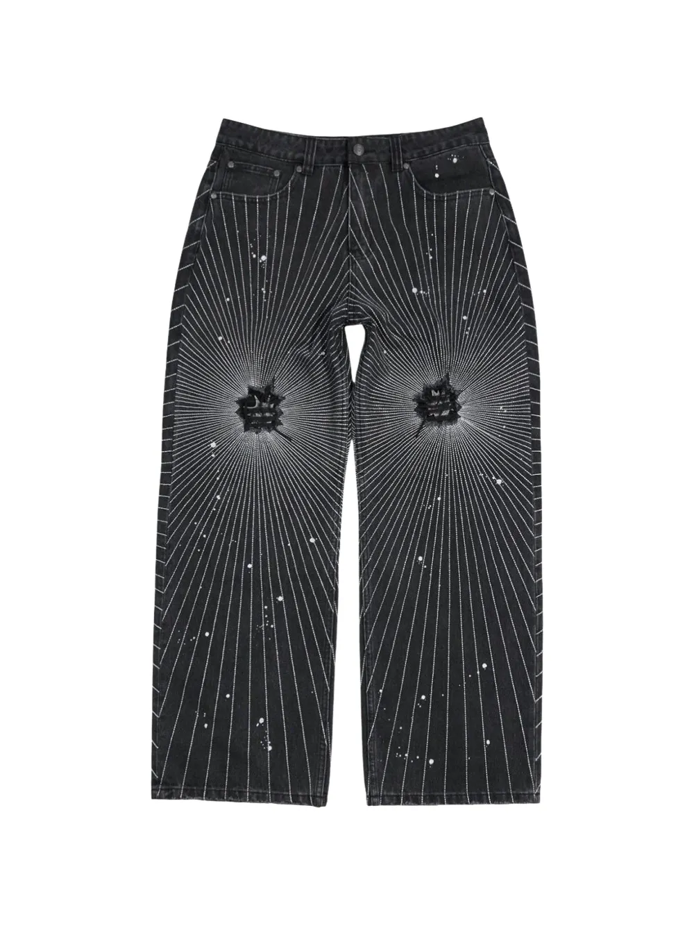 BIRTH OF ROYAL CHILD Radiant Beam distressed jeans - Nero