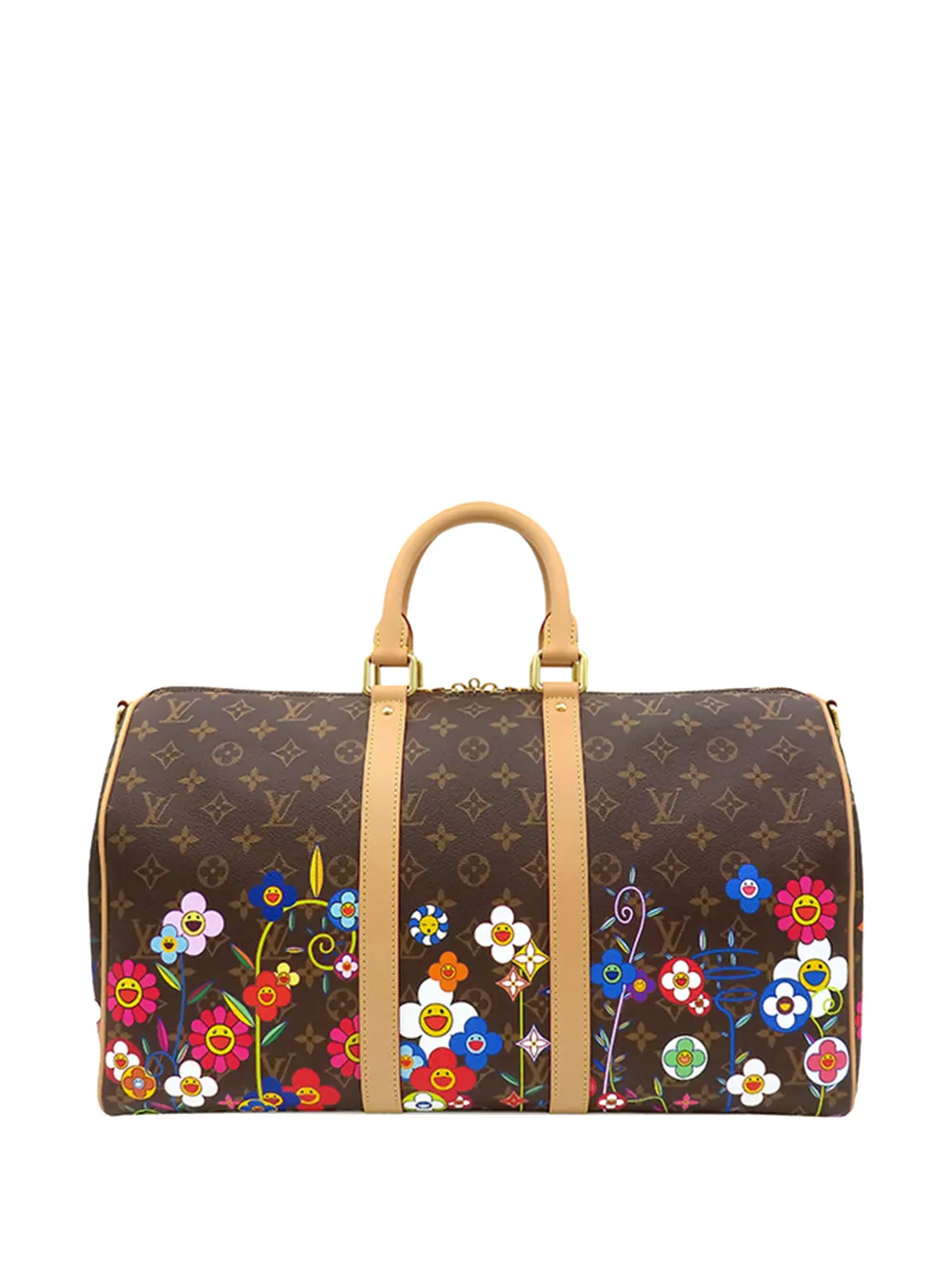 Louis Vuitton Pre-Owned 2021-2026 TM Monogram Flowers Keepall Bandouliere 45 travel bag - Marrone