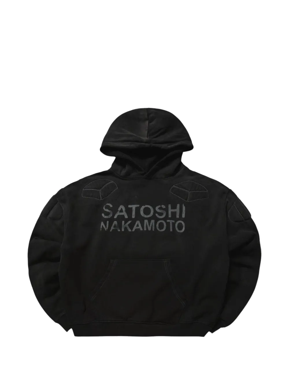 SATOSHI NAKAMOTO Moto padded hoodie - Schwarz
