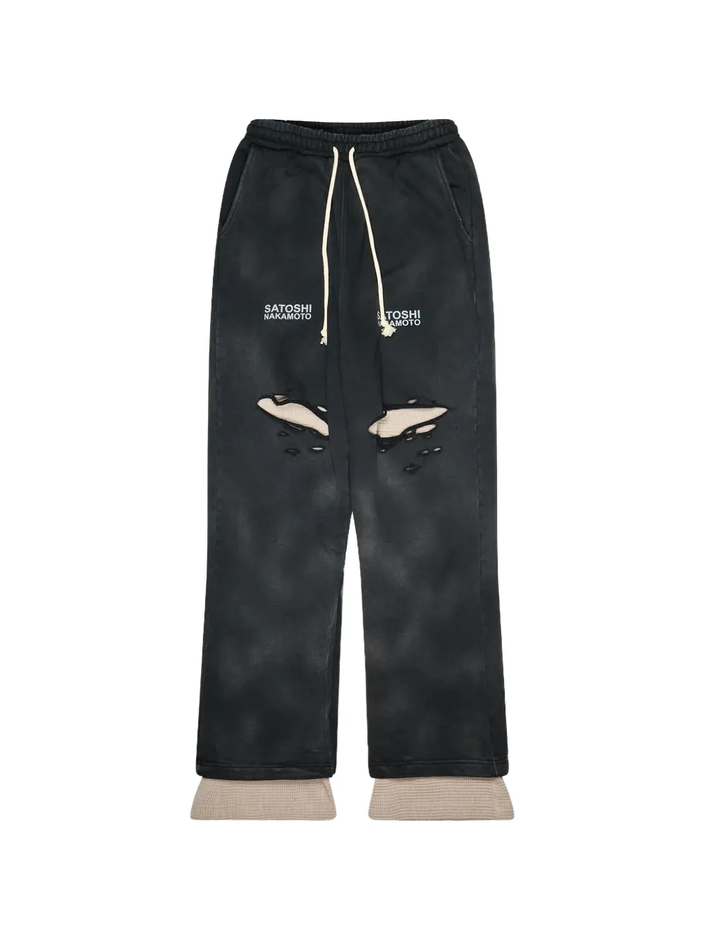 SATOSHI NAKAMOTO Holy Ghost layered track pants - Nero
