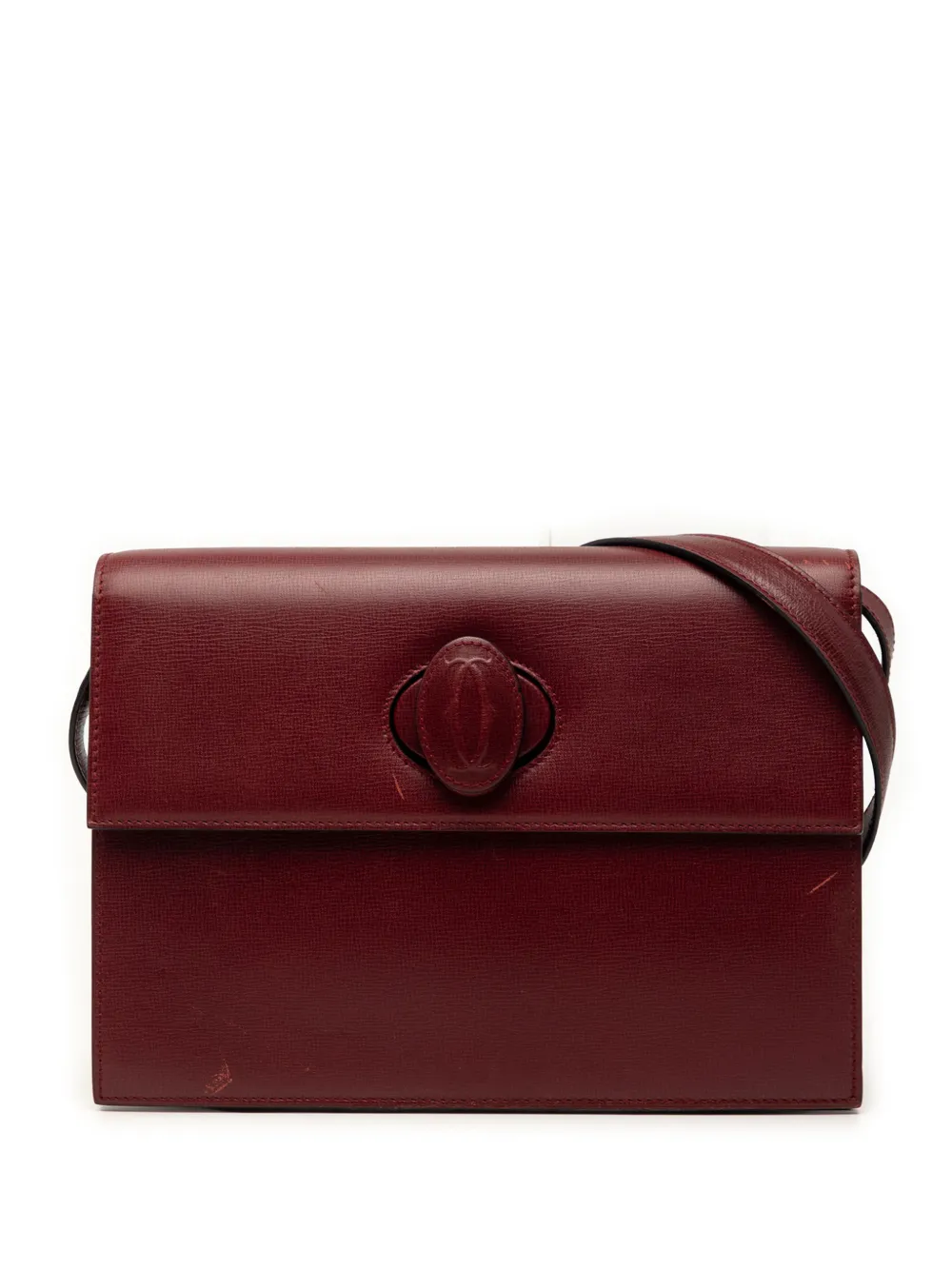 Pre-owned Cartier 2010-2026 Leather Must De  Crossbody Bag In Red