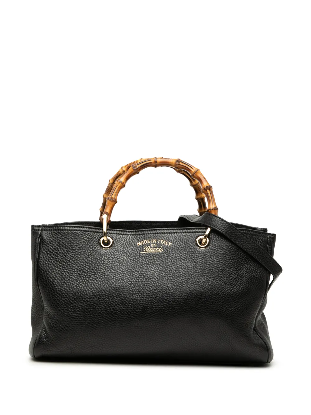 Gucci Pre-Owned 2000-2015 Medium Calfskin Bamboo Shopper satchel - Nero