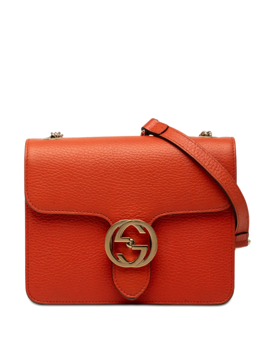 Gucci Pre-Owned 2016-2026 Small Dollar Calfskin Interlocking G crossbody bag - Orange