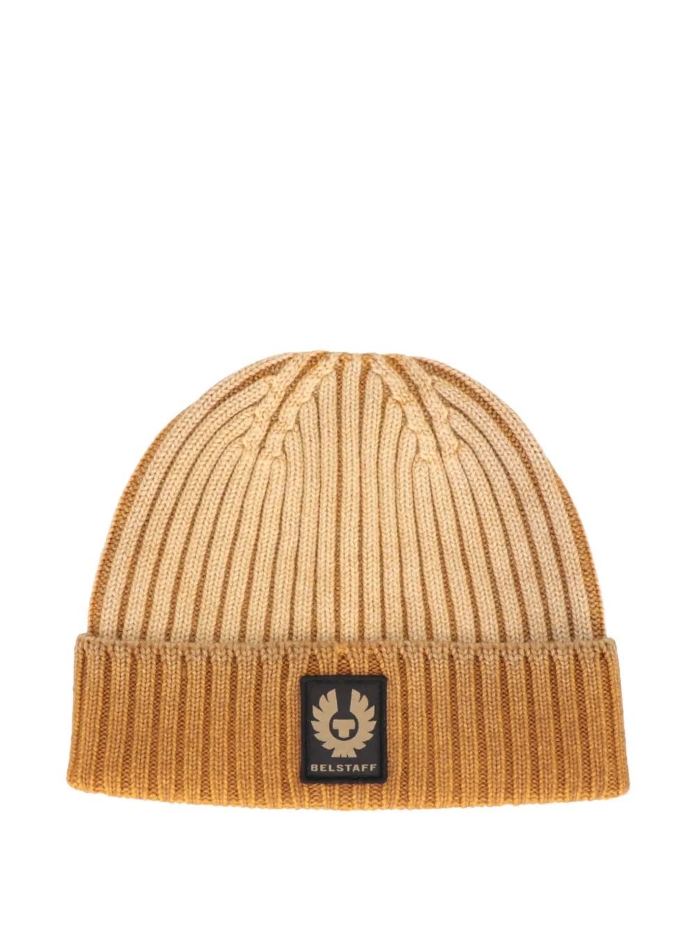 Belstaff logo-patch ribbed-knit beanie hat - Marrone
